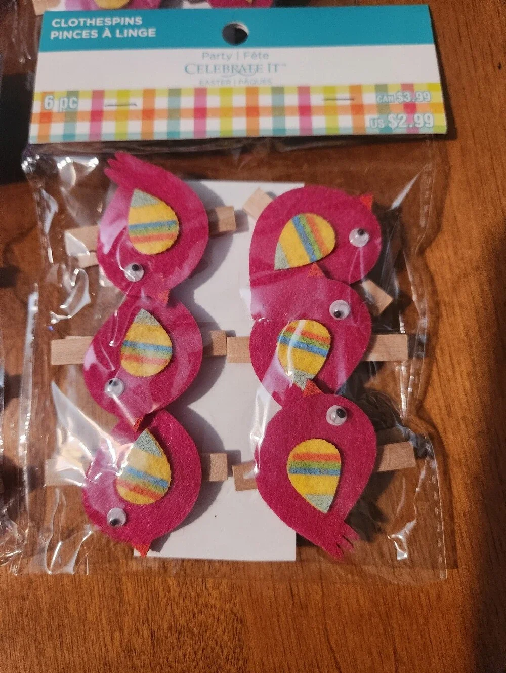 Celebrate It Pink Felt Decorative Clothespins - Party Craft Clips